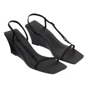 St. Agni Brasserie Strappy Wedge Heel Slides NWT