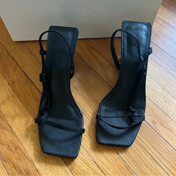 St. Agni Brasserie Strappy Wedge Heel Slides NWT