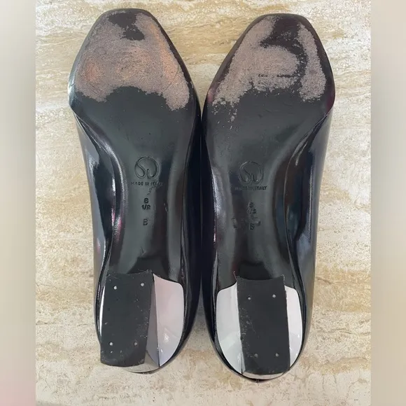 St. John Black White Patent Leather Pump