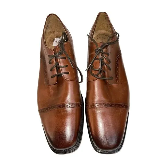 Stacy Adam Memory Foam Brown Lace Up Leather Oxfords Size 12M