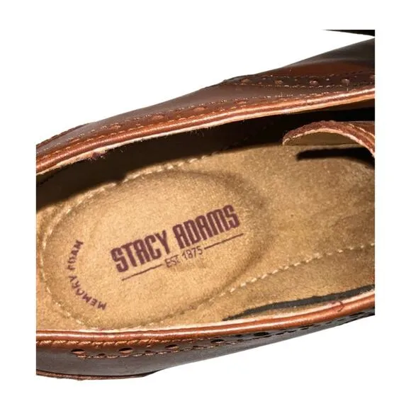 Stacy Adam Memory Foam Brown Lace Up Leather Oxfords Size 12M