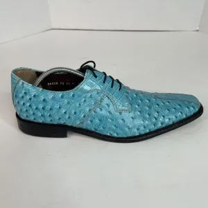Stacy Adams Men’s Dress Shoes 12M, Blue Leather, Ostrich Print, Oxfords Rare VTG