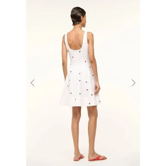 STAUD MINI WELLS DRESS LADYBUGS SIZE 10 $295