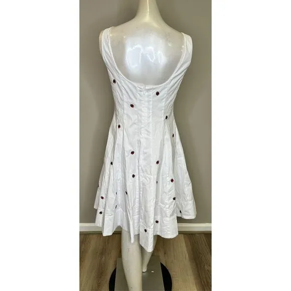STAUD MINI WELLS DRESS LADYBUGS SIZE 10 $295