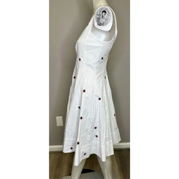 STAUD MINI WELLS DRESS LADYBUGS SIZE 10 $295