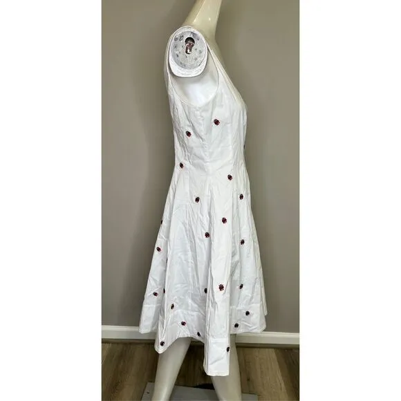 STAUD MINI WELLS DRESS LADYBUGS SIZE 10 $295