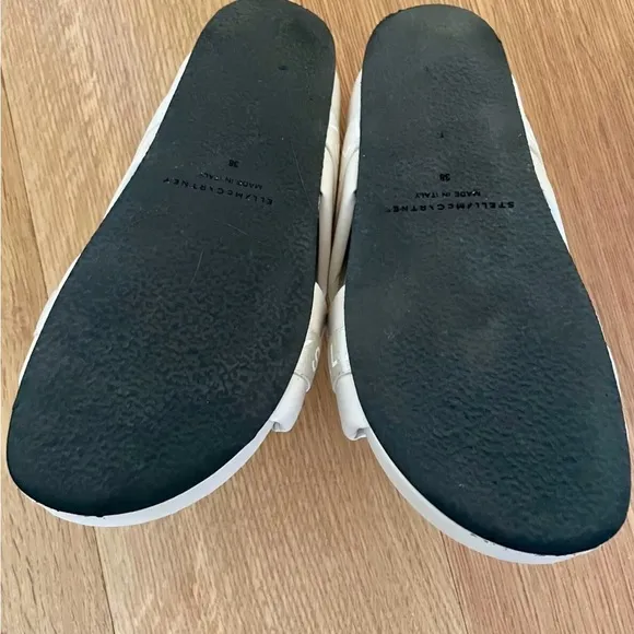 STELLA MCCARTNEY Beige Signature Logo Slides IT38/US8 $690