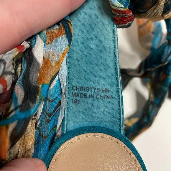 Steve Madden blue block heels with fabric tie