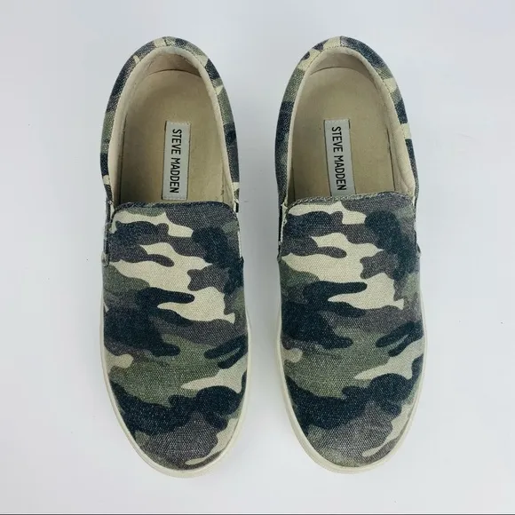 Steve Madden Camo Gills Platform Slip On Sneakers