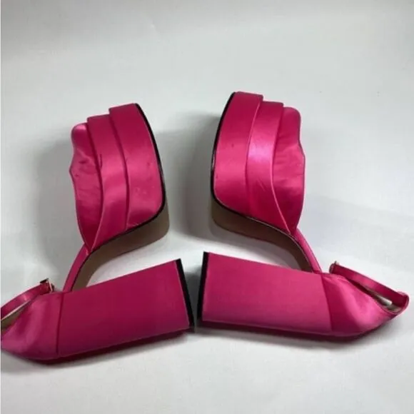 Steve Madden Charlize Satin double platgorm pumps in hot Pink