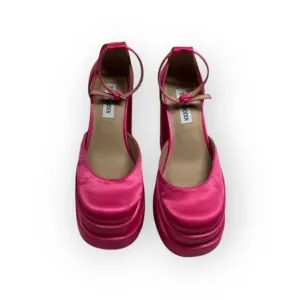 Steve Madden Charlize Satin double platgorm pumps in hot Pink