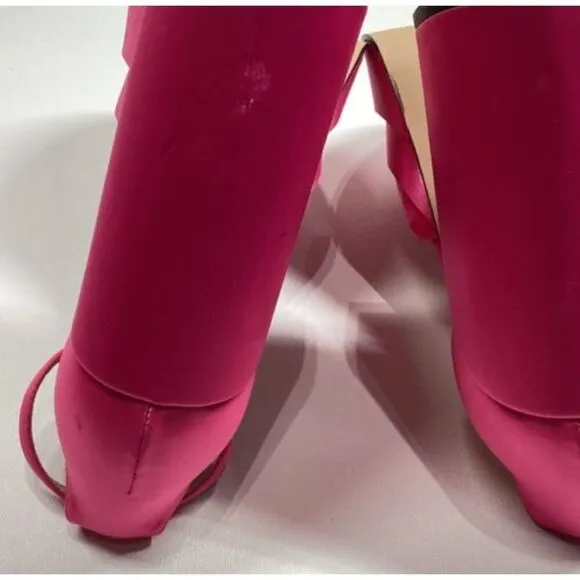 Steve Madden Charlize Satin double platgorm pumps in hot Pink