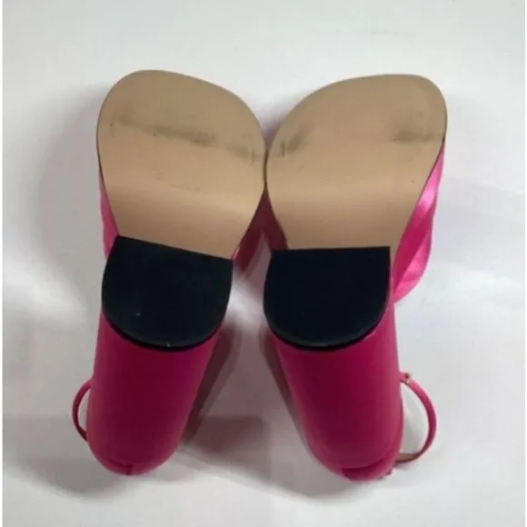 Steve Madden Charlize Satin double platgorm pumps in hot Pink