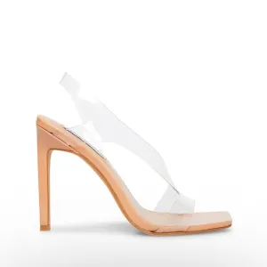 STEVE MADDEN Clear Slingback Open-Toe Heels. Size 11