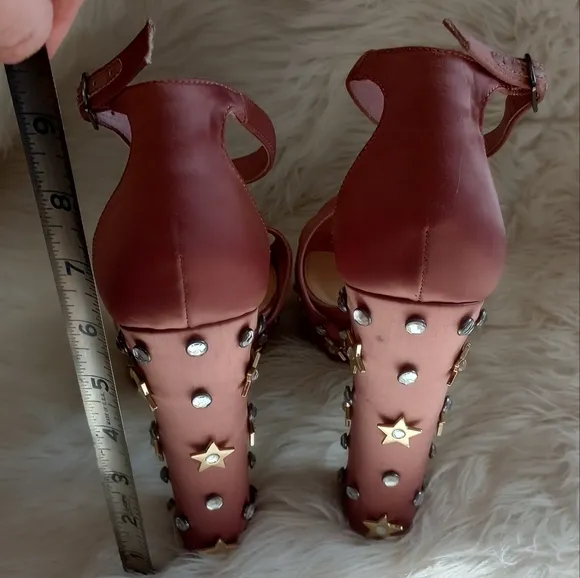 Steve Madden Dusty Rose Glory Studded Chunky Platform Heels