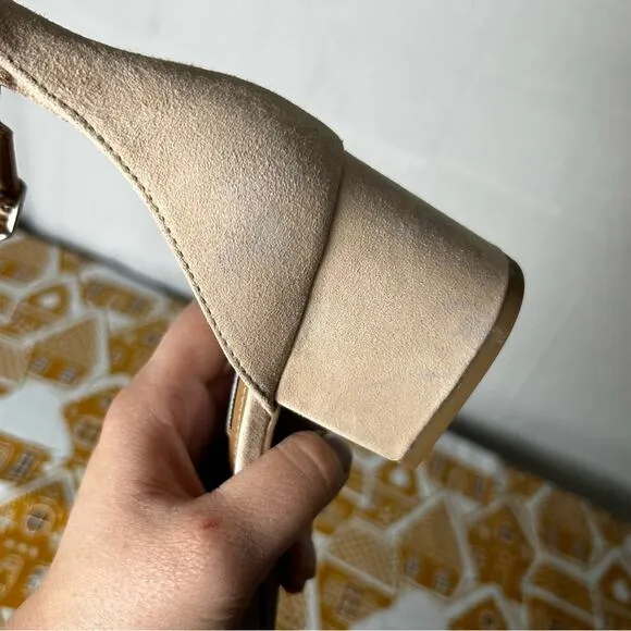 Steve Madden Irenne Leather Slingback Open Toe Block Heel Size 7.5