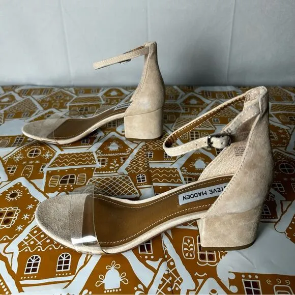 Steve Madden Irenne Leather Slingback Open Toe Block Heel Size 7.5