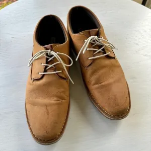 STEVE MADDEN, MENS HARPOON, TAN LEATHER OXFORDS. LACE-UP, SIZE 12