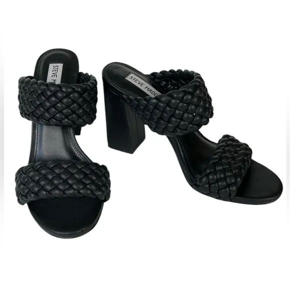 Steve Madden Tangle Braided Block Heel Sandal Size 8