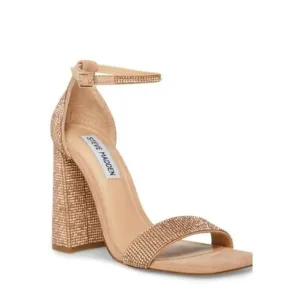 Steve Madden Tia Rhinestone Blush Block Heels Size 6.5 NWT