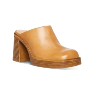 STEVE MADDEN Womens Brown 1&quot; Platform Flirtie Slip On Leather Clogs 10 M