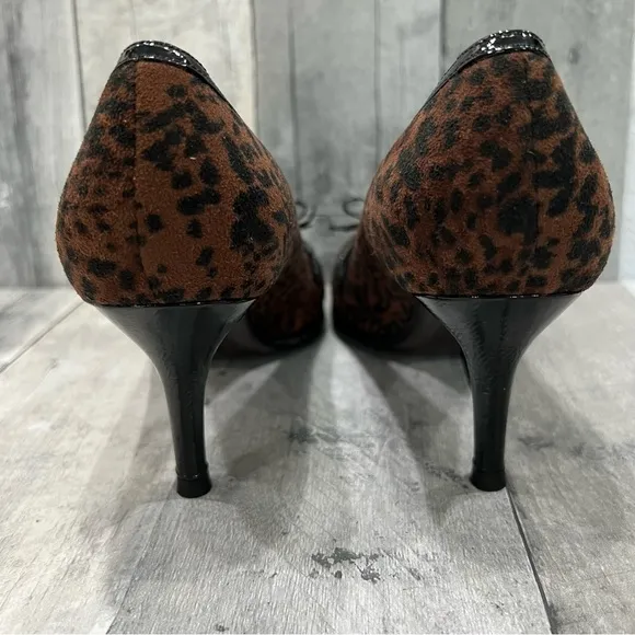STUART WEITZMAN Animal Print Open Toe Pumps Heels Size 6.5N