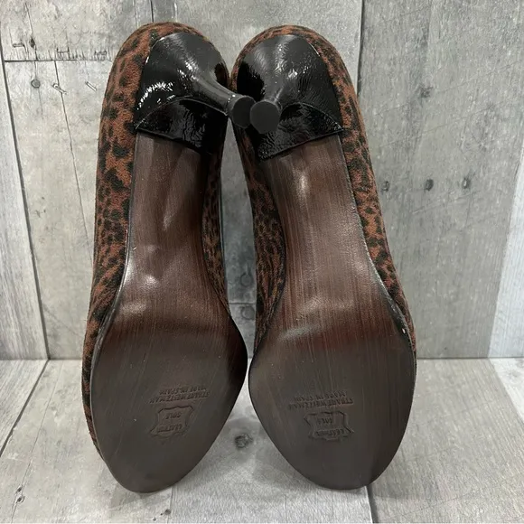 STUART WEITZMAN Animal Print Open Toe Pumps Heels Size 6.5N