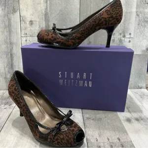 STUART WEITZMAN Animal Print Open Toe Pumps Heels Size 6.5N