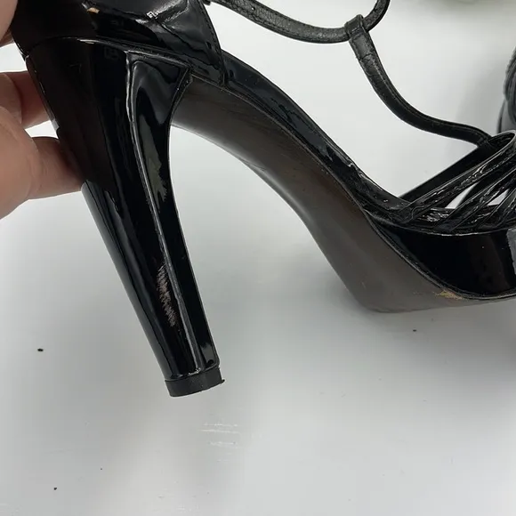 STUART Weitzman black ankle straps platform heels, size 6.5