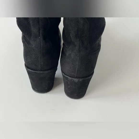STUART WEITZMAN Black Suede 5050 Over The Knee Boot, Mid Heel Pointed Toe size10