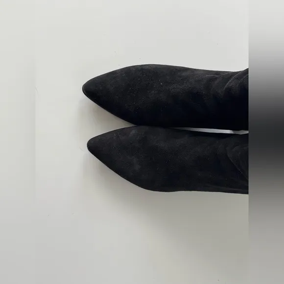 STUART WEITZMAN Black Suede 5050 Over The Knee Boot, Mid Heel Pointed Toe size10