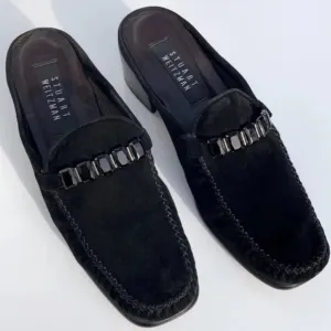 Stuart Weitzman Black Suede Mules.  SZ 7