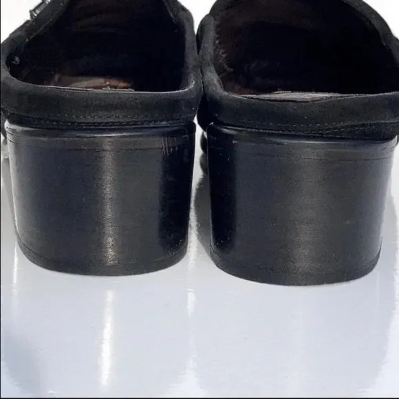 Stuart Weitzman Black Suede Mules.  SZ 7
