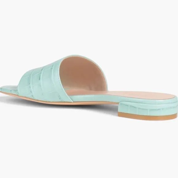 🌹STUART WEITZMAN🌹 Catherine Croc-Effect Leather Slides Size: 6.5