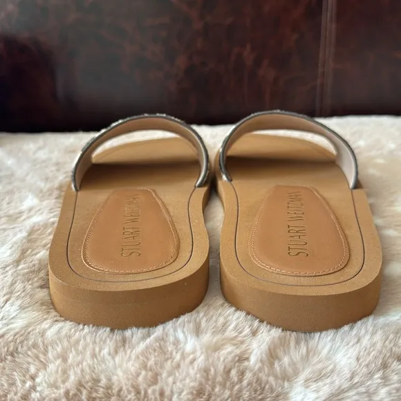 Stuart Weitzman Delilah Cheetah Hair Calf Slides