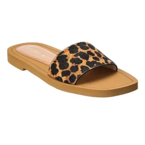 Stuart Weitzman Delilah Leopard Print Calf Hair Sandal Slides Sz 8B New W/O Tag