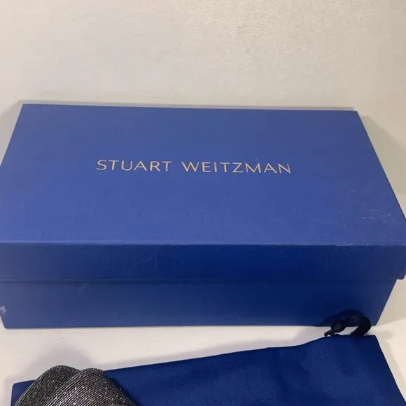 STUART WEITZMAN Devlin Leather Glimmer Slides casual formal party summer wedding