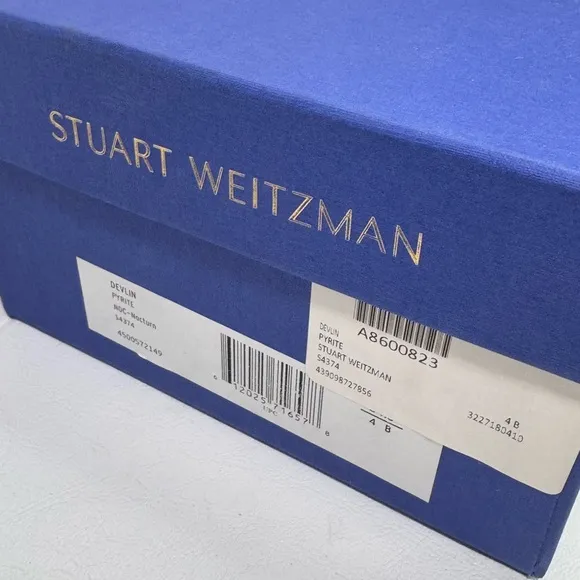 STUART WEITZMAN Devlin Leather Glimmer Slides casual formal party summer wedding