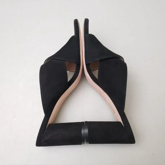 Stuart Weitzman Galene Sandals Black Suede Size 8.5
