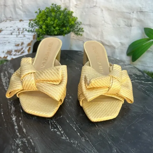 Stuart Weitzman MLoveknot 50 BlockSlideWomen size 8 gently worn Color:Wheat