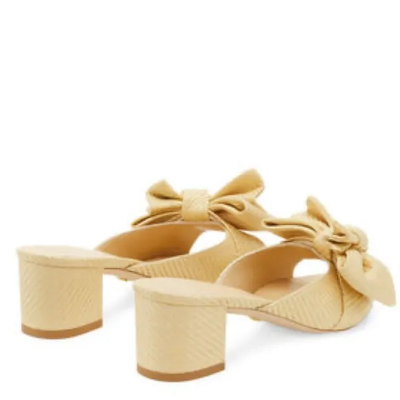Stuart Weitzman MLoveknot 50 BlockSlideWomen size 8 gently worn Color:Wheat