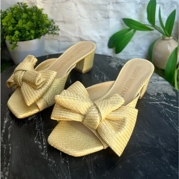 Stuart Weitzman MLoveknot 50 BlockSlideWomen size 8 gently worn Color:Wheat