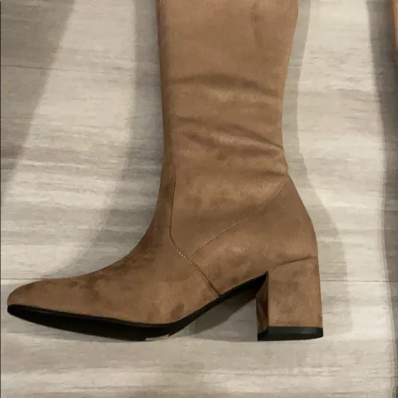 Stuart Weitzman over the knee taupe suede boots