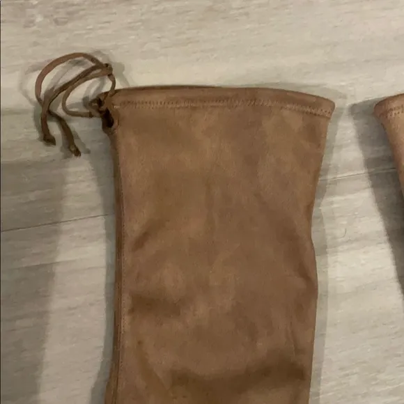 Stuart Weitzman over the knee taupe suede boots