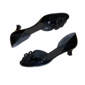 Stuart Weitzman Patent Leather D'Orsay Peep Toe Heels