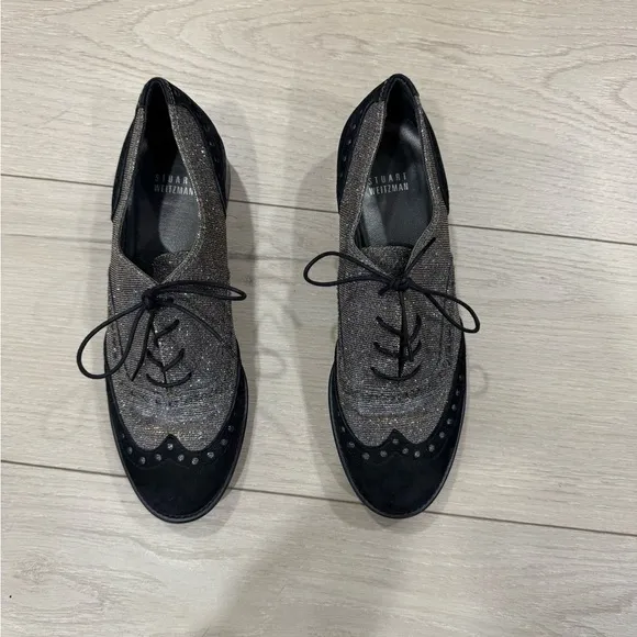 Stuart Weitzman Pyrite Metallic Colorblock Oxfords