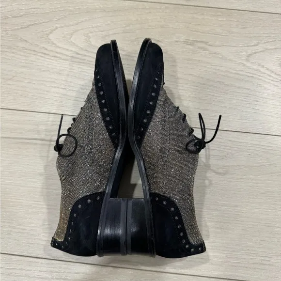 Stuart Weitzman Pyrite Metallic Colorblock Oxfords