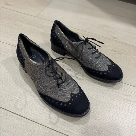 Stuart Weitzman Pyrite Metallic Colorblock Oxfords