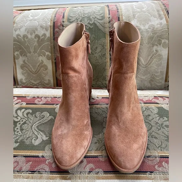 Stuart Weitzman Ryland Suede Block Ankle Boots. Size 7.5 Women