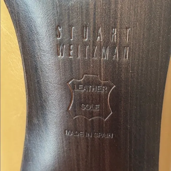 Stuart Weitzman tan leather pointy toe heels